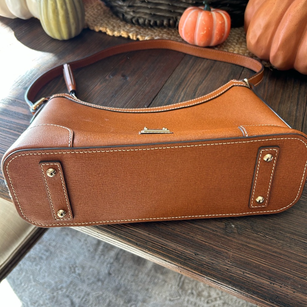 Dooney & Bourke Tan Leather Shoulder Bag - Picture 2 of 9